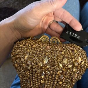 Akira rhinestone gold bag purse